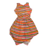 4Giveness Abito Giromanica con Stampa A Righe per Bambina FGCG3918 MULTICOLOR 4GIVENESS 