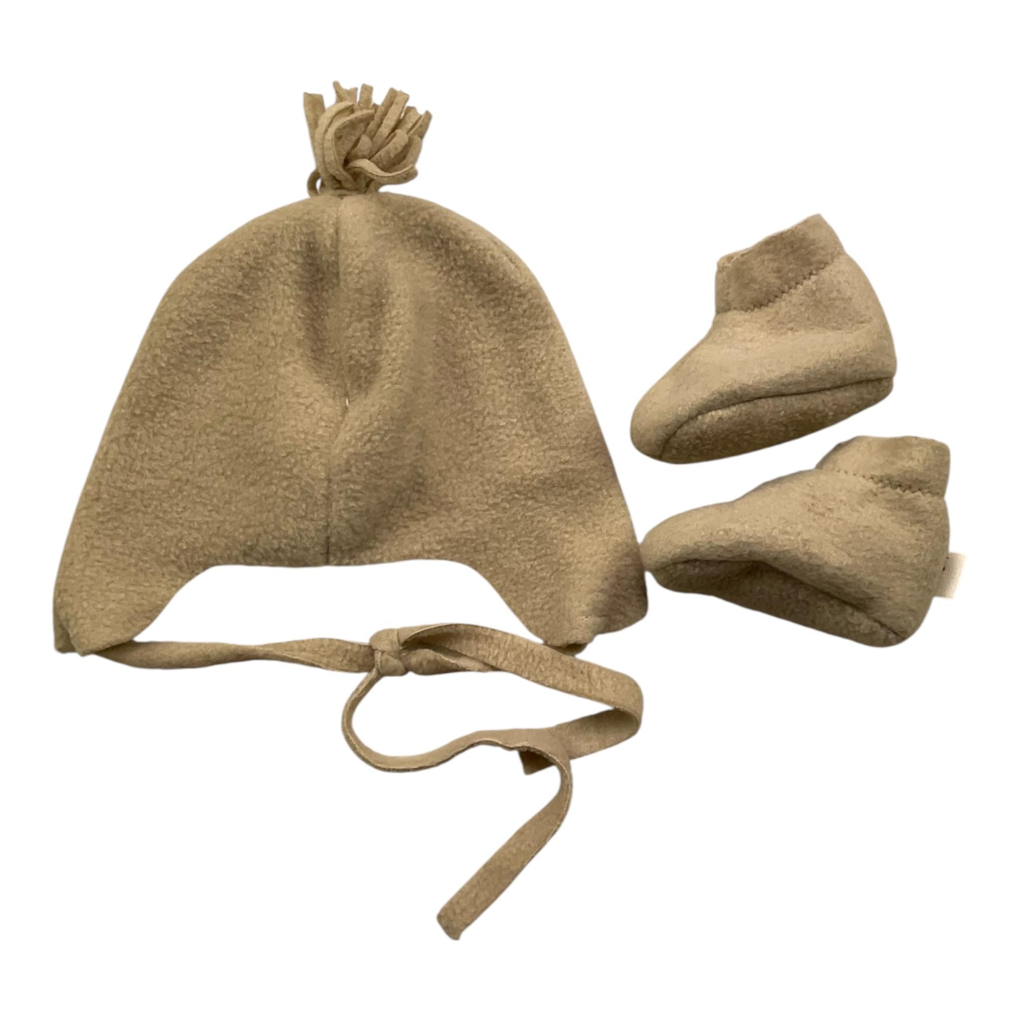 TEDDY E MINOU set cappello-babbucce tinta unita Beige per Neonato I23AC011N0087 BEIGE TEDDY E MINOU 