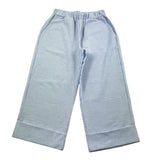 Piccola Ludo Pantalone Tinta Unita Fantasia A Quadri Con Elastico In Vita Azzurro Per Bambina