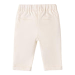 Mini Banda Pantalone Tinta Unita con Elastico In Vita per Neonato 38666 PANNA MINI BANDA 