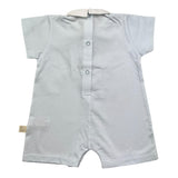 Baby Gi Strampler Halbarm Einfarbig Blau Für Neugeborene