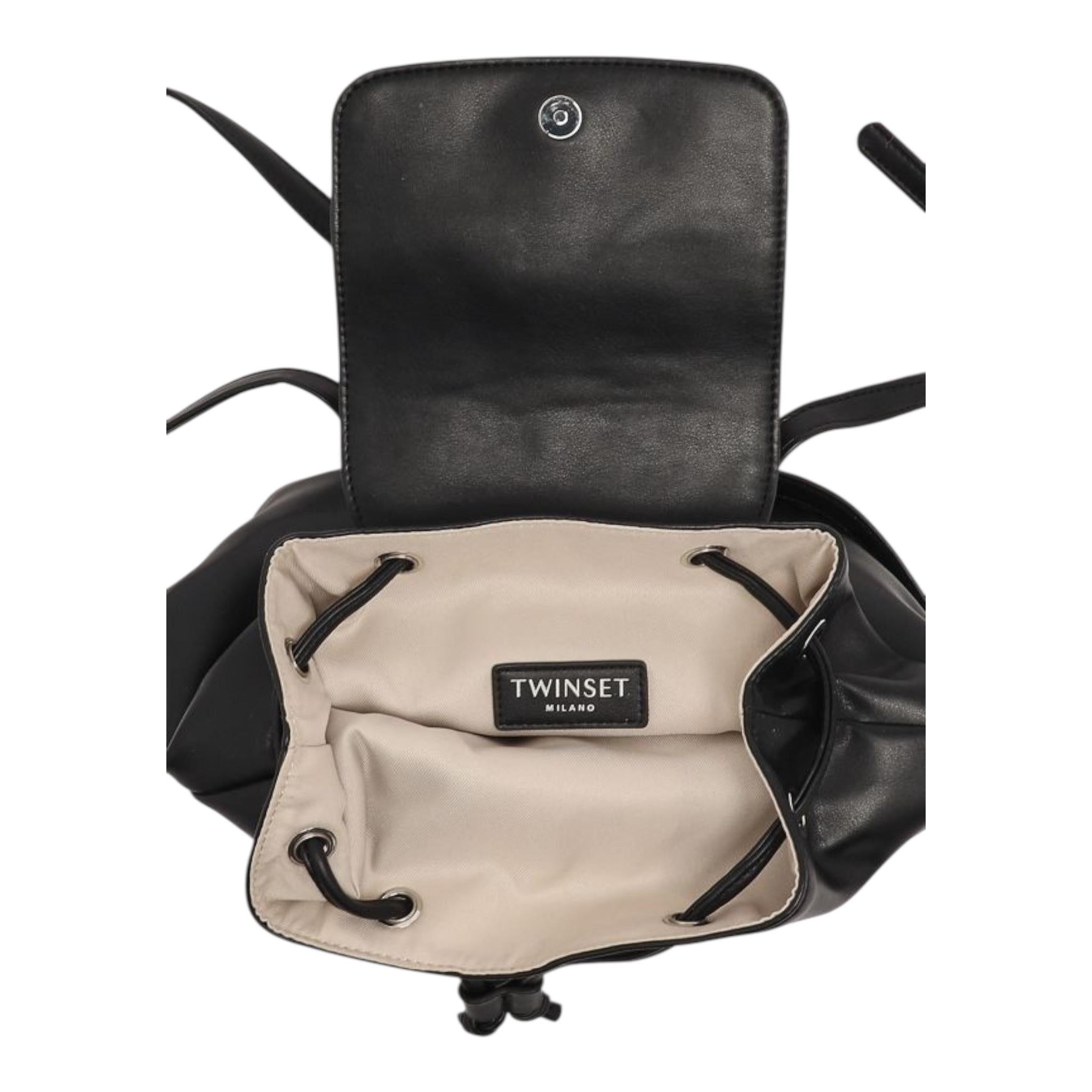 TWINSET zaino tinta unita in ecopelle Nero per Bambina 242GJ8022 NERO TWINSET 