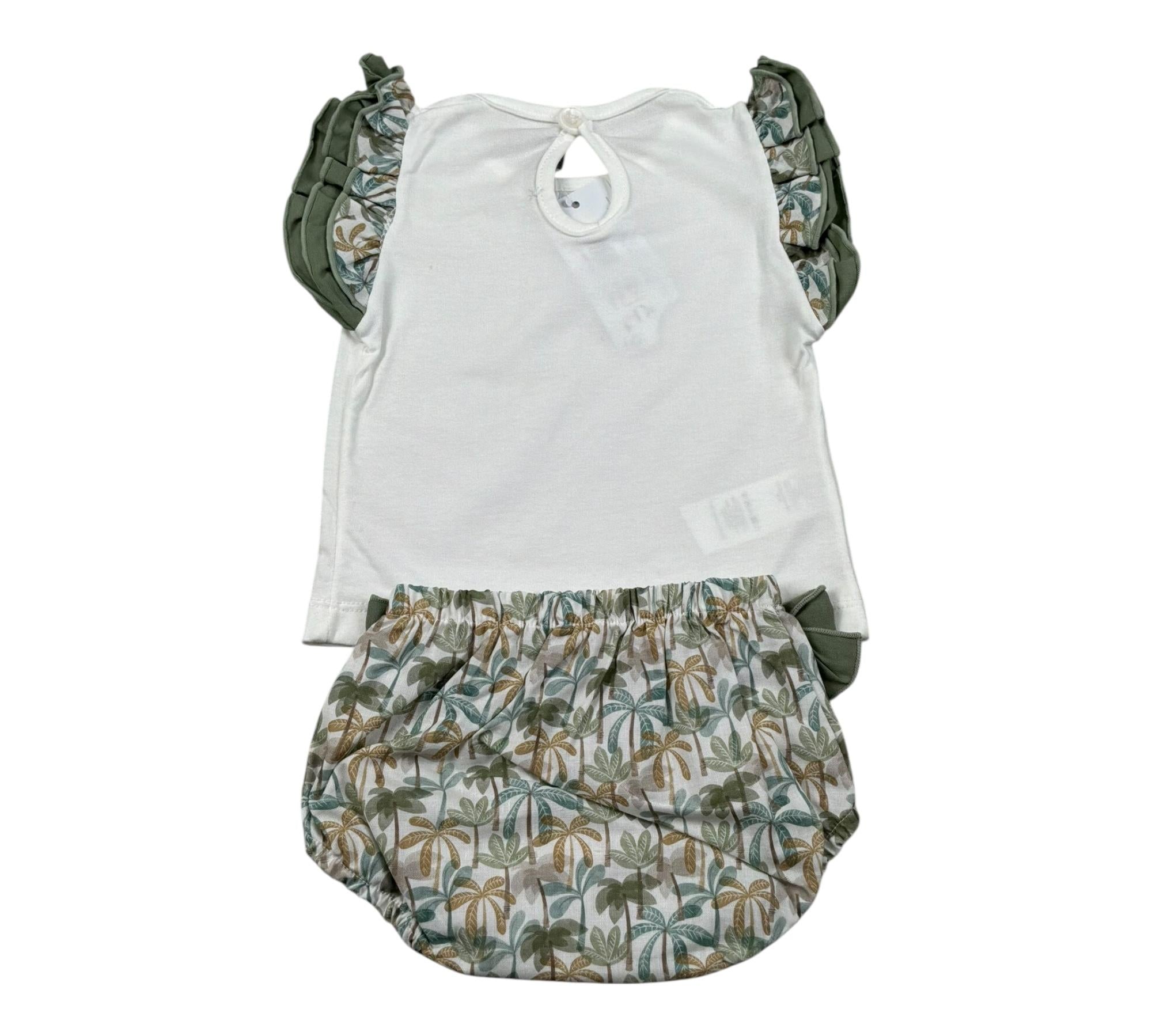 Calamaro Completo 2 Pezzi T-Shirt-Culotte per Neonata 11129 BIANCO CALAMARO 