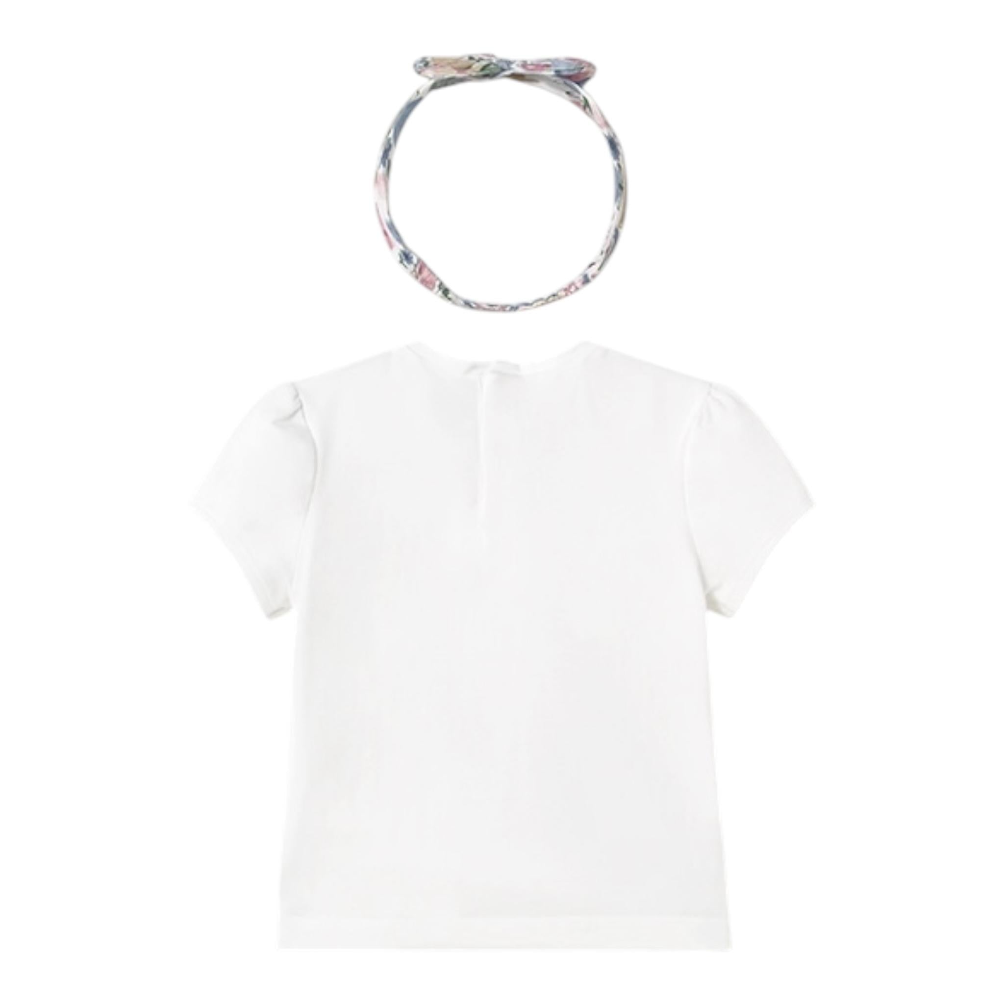 Mayoral Set T-Shirt Girocollo Tinta Unita con Fascia per Neonata 1044 BIANCO MAYORAL 