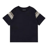 Emporio Armani T-Shirt Girocollo Tinta Unita con Logo per Bambino EB000121X BLU EMPORIO ARMANI 