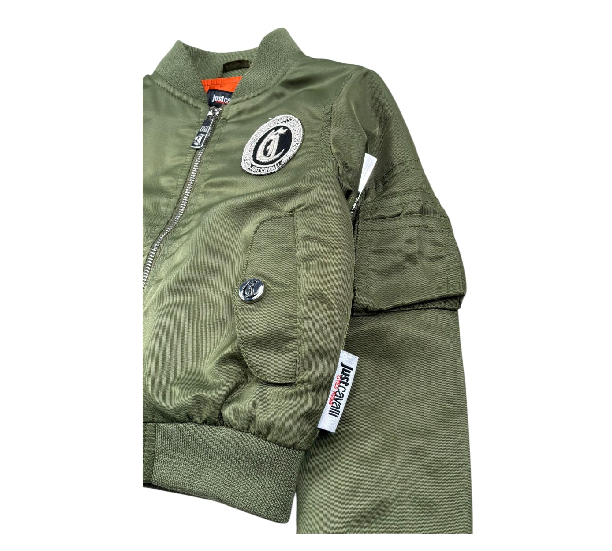 Just Cavalli Giubbino Tinta Unita con Logo per Neonato JIP26086GB VERDE JUST CAVALLI 