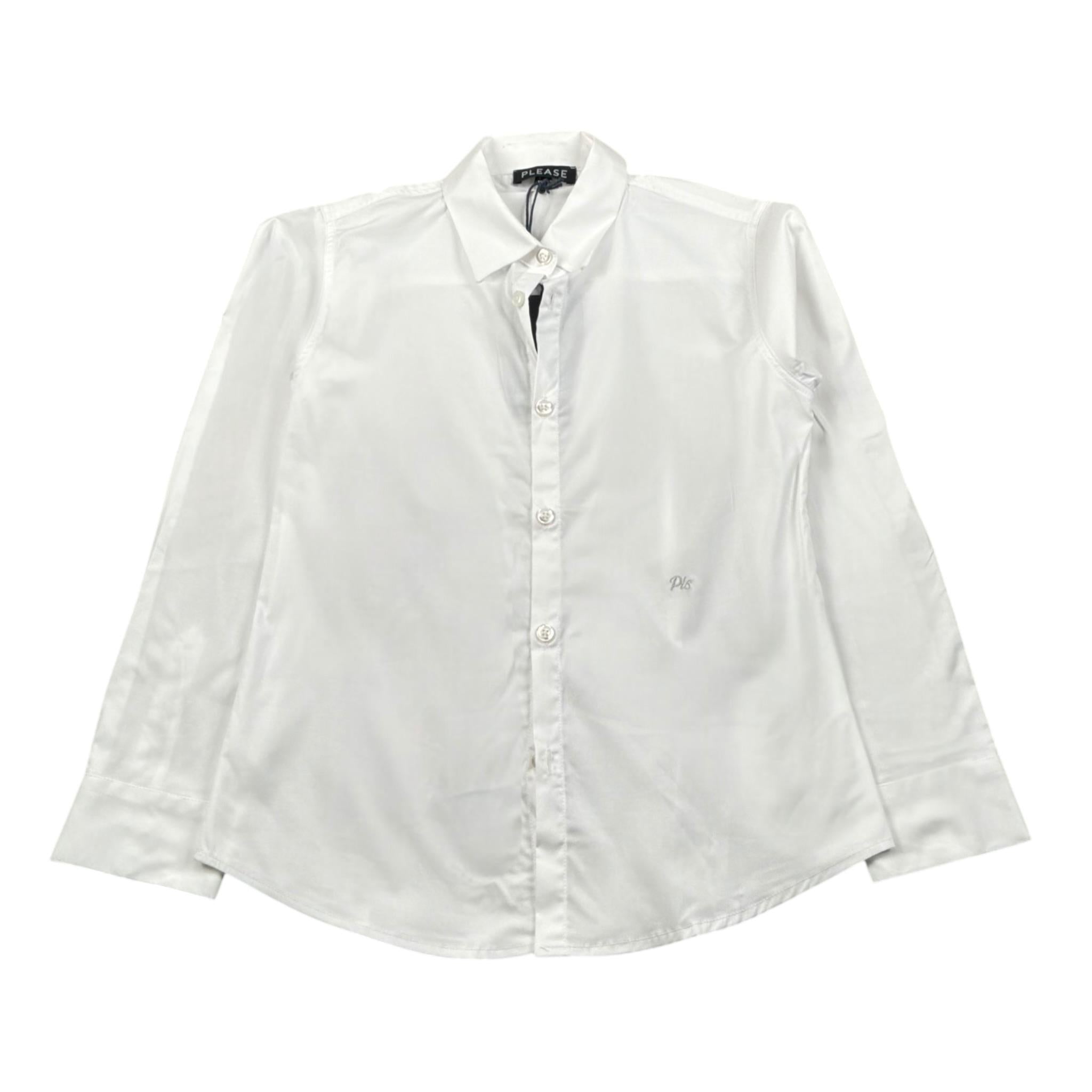 Please Camicia Tinta Unita per Bambino CL17270B73 BIANCO/GRIGIO PLEASE 