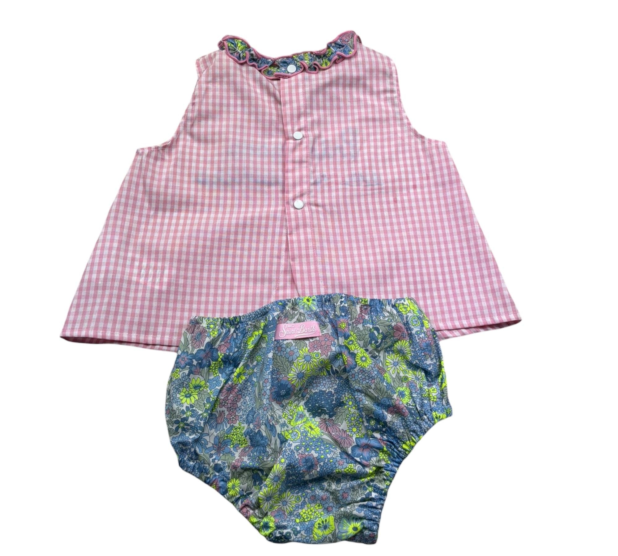 Saint Barth Completo 2 Pezzi Camicia-Culotte per Neonata ABBIE ROSA SAINT BARTH 