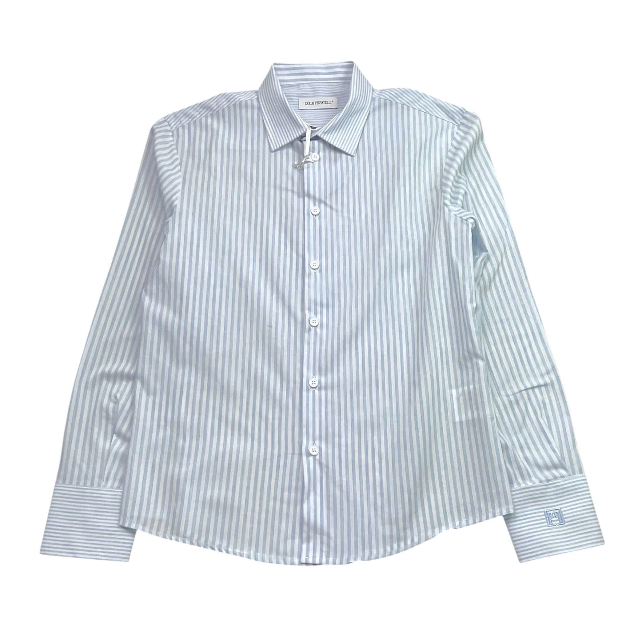 Carlo Pignatelli Camicia Tinta Unita con Fantasia A Righe per Bambino CP52111 BIANCO CARLO PIGNATELLI 