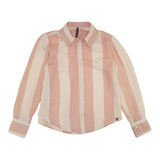 Manila Grace Camicia Manica Lunga Bicolore Fantasia A Righe Bianco/Rosa Per Bambina