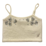 MISS BLUMARINE top tinta unita con applicazioni brillantini Panna per Bambina IF4005MA39P PANNA MISS BLUMARINE 