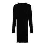 BALMAIN abito tinta unita girocollo a costine Nero per Bambina BV1A80 NERO BALMAIN 