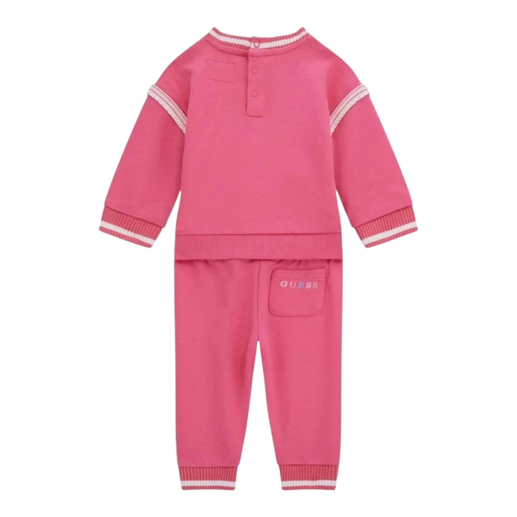 GUESS completo 2pz felpa-pantalone tinta unita Fuxia per Neonata A4YG02KA6R4 FUXIA GUESS 