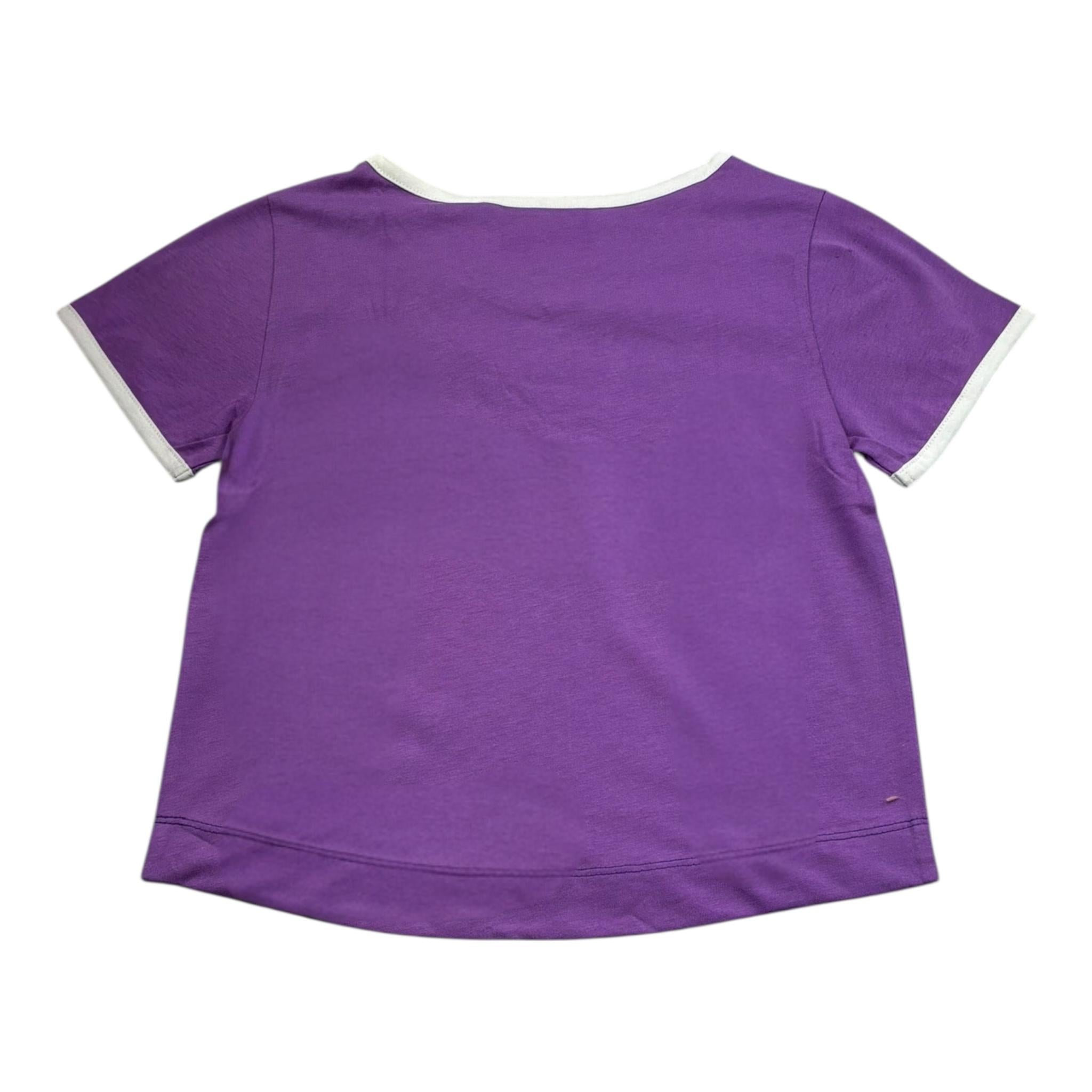 Juicy Couture T-Shirt Girocollo Tinta Unita con Stampa per Bambina JBX6551 VIOLA JUICY COUTURE 