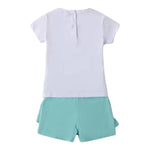 Sarabanda Completo 2 Pezzi T-Shirt-Short  per Neonata 0B253XXN BIANCO/AZZURRO SARABANDA 
