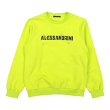 Daniele Alessandrini Felpa Girocollo Tinta Unita Con Stampa Verde Fluo Per Bambino