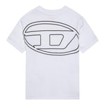 Diesel T-Shirt Girocollo Tinta Unita con Logo per Bambino J02276 BIANCO DIESEL 