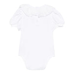 Monnalisa Body Tinta Unita Mezza Manica con Rouches per Neonata 37E300 BIANCO MONNALISA 