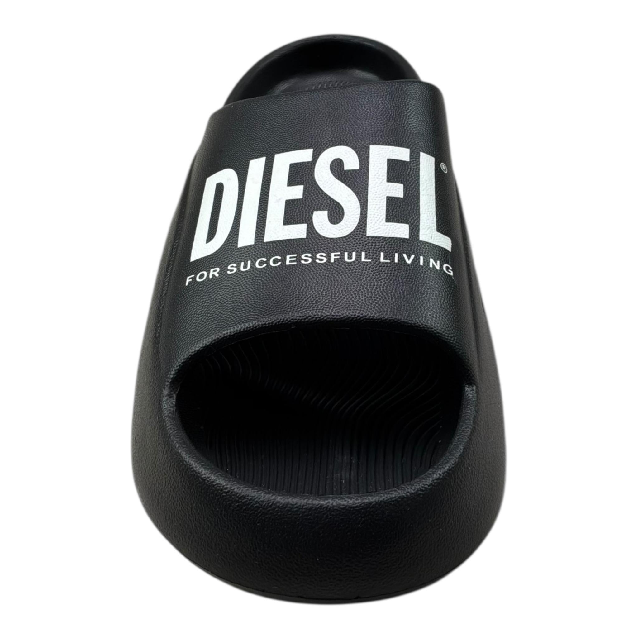 Diesel Ciabatta Tinta Unita con Logo per Bambino BC0536 NERO DIESEL 