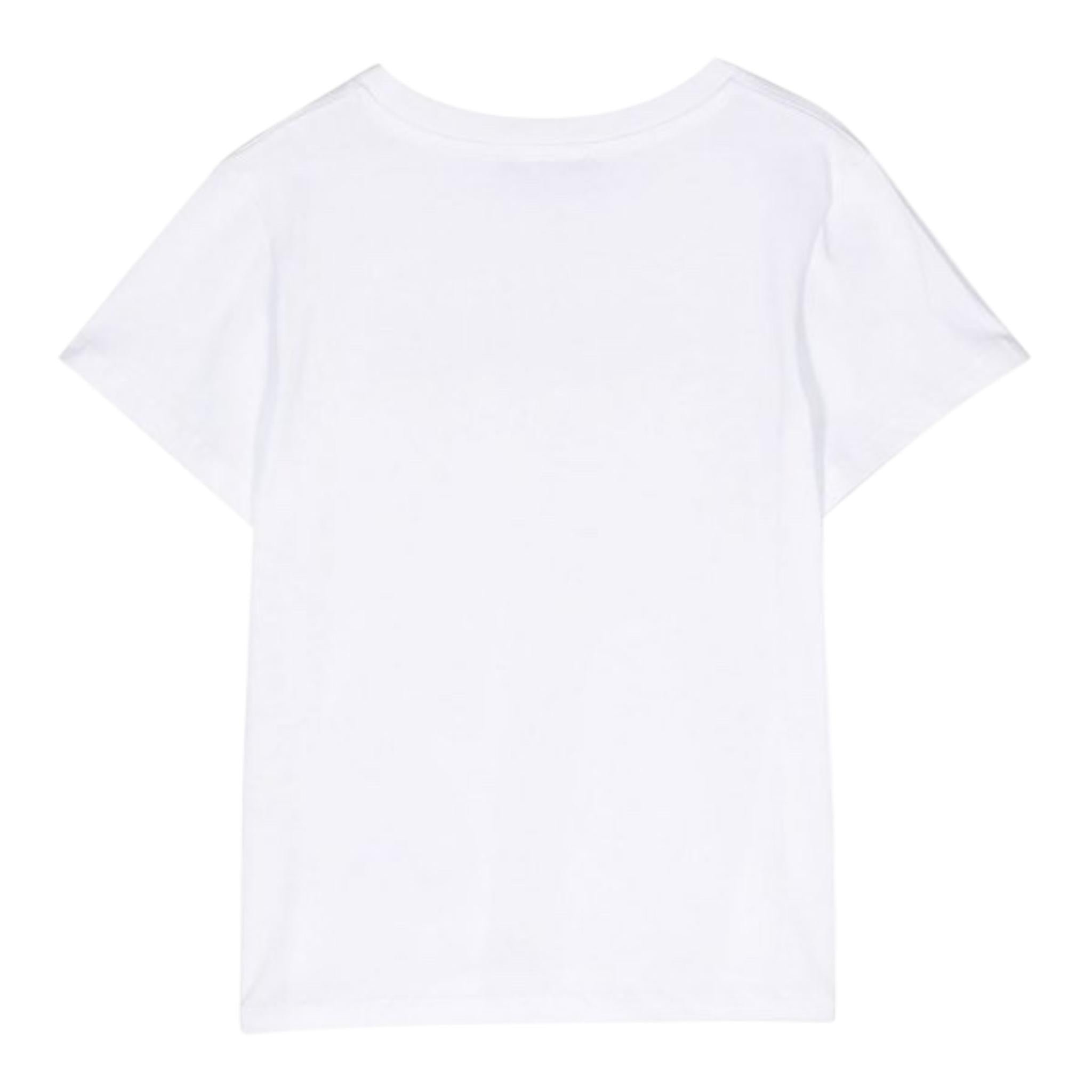 Balmain T-Shirt Girocollo Tinta Unita con Brillantini per Bambina BS8B61 BIANCO BALMAIN 