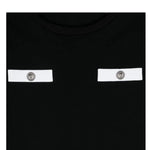 Balmain T-Shirt Tinta Unita con Logo per Bambina BV8A91 NERO BALMAIN 