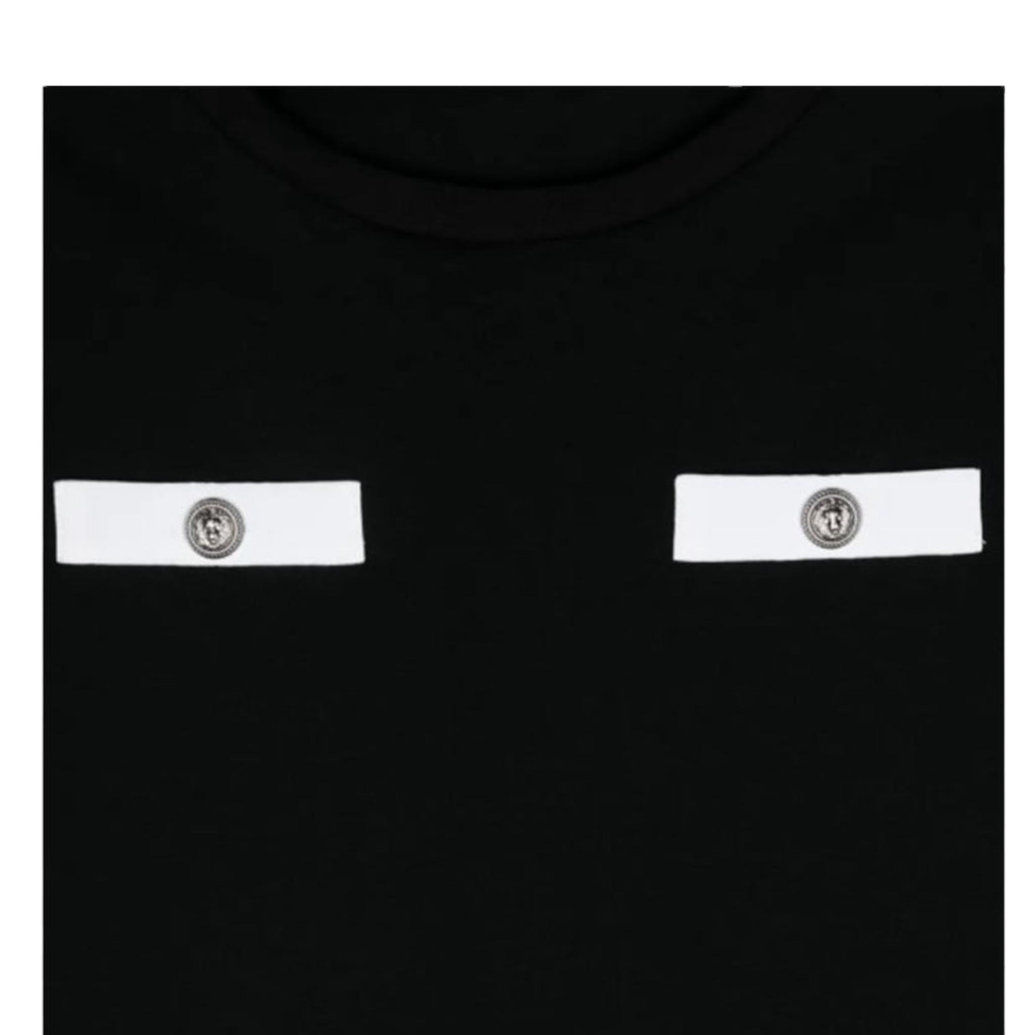 Balmain T-Shirt Tinta Unita con Logo per Bambina BV8A91 NERO BALMAIN 