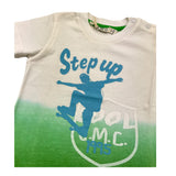 Emc T-Shirt Bicolore Girocollo Stampa Fantasia Bianco/Verde per Neonato