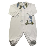 BARCELLINO tutina manica lunga tinta unita cn colletto in contrasto Bianco per Neonato 110103 BIANCO BARCELLINO 