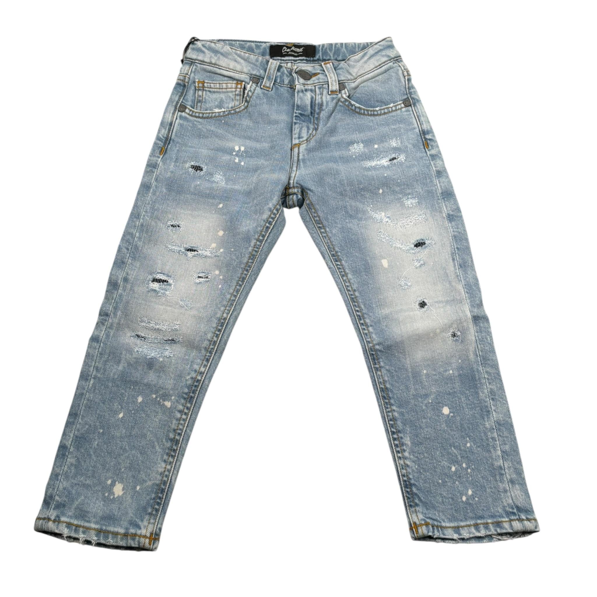 Clochard Jeans tinta unita con Girovita Regolabile Azzurro per Bambino 7217 AZZURRO CLOCHARD 