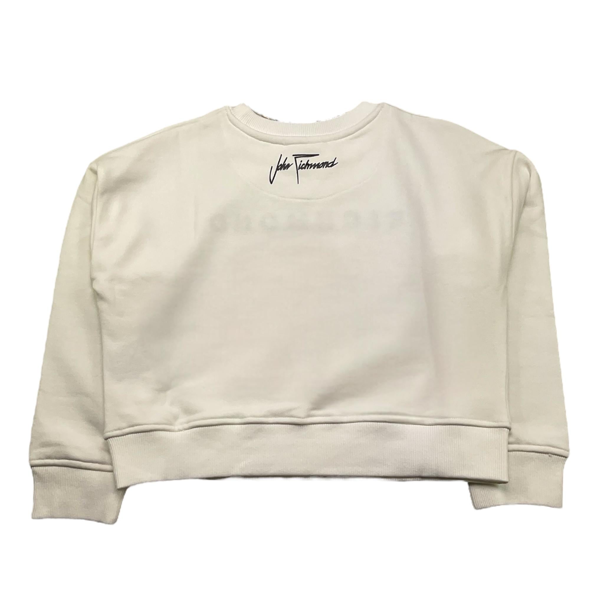 JOHN RICHMOND felpa chiusa girocollo tinta unita con logo Bianco per Bambina RGA24054FE BIANCO JOHN RICHMOND 