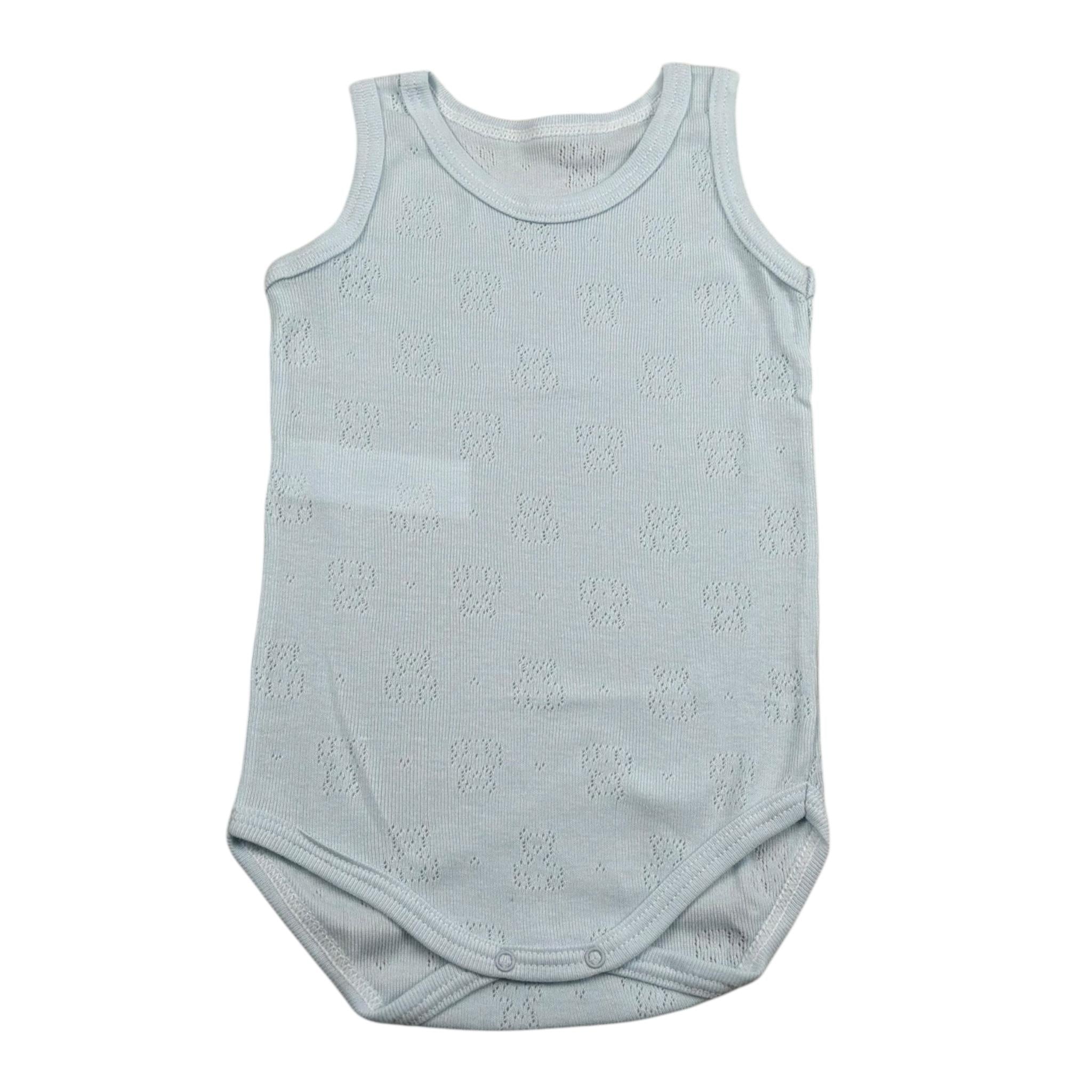 Calamaro Body Mezza Manica Tinta Unita con Trafori per Neonato BDM1 AZZURRO CALAMARO 