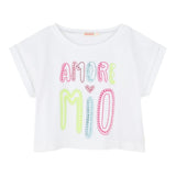 Billieblush T-Shirt Tinta Unita con Brillantini per Bambina U20941 BIANCO BillIEBLUSH 