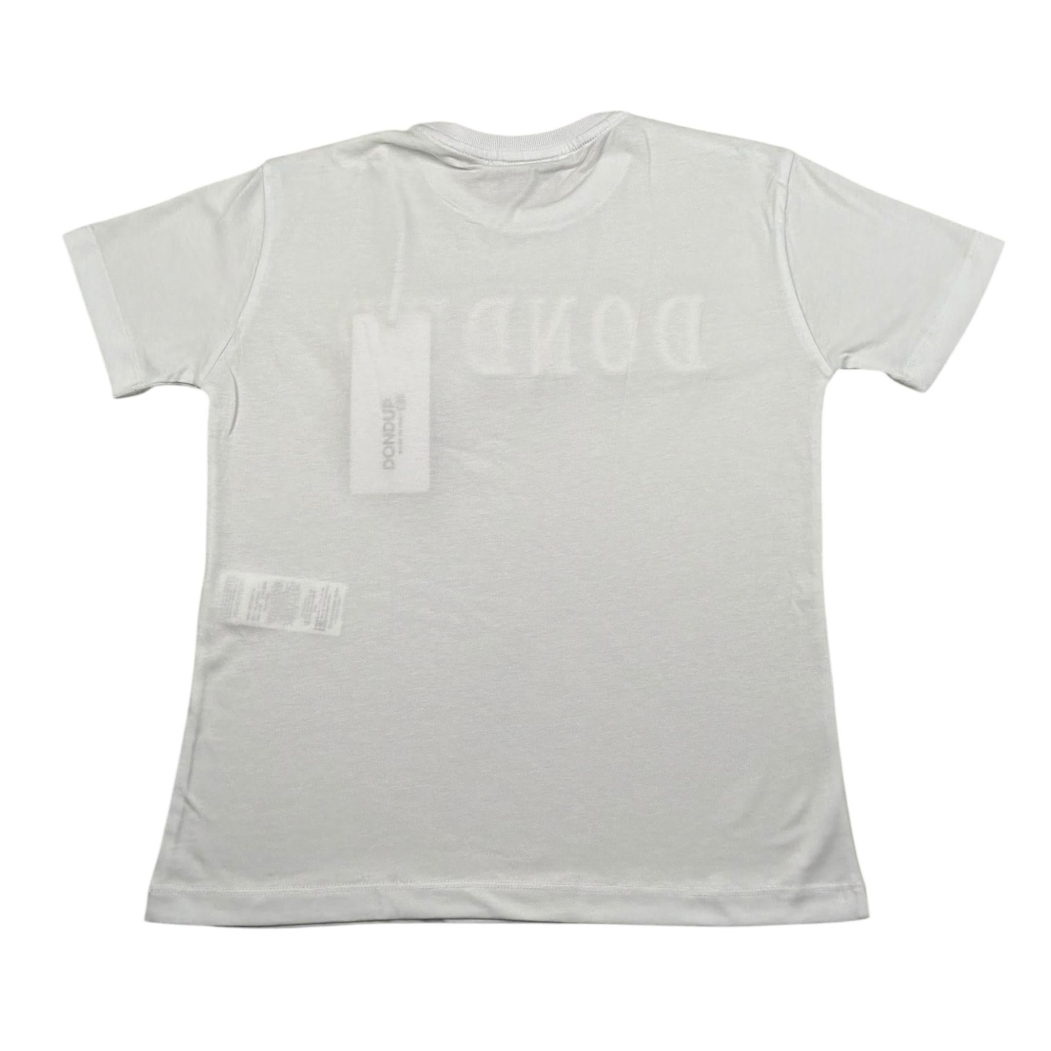 Dondup T-Shirt Girocollo Tinta Unita con Stampa per Bambina DMTS037X BIANCO DONDUP 