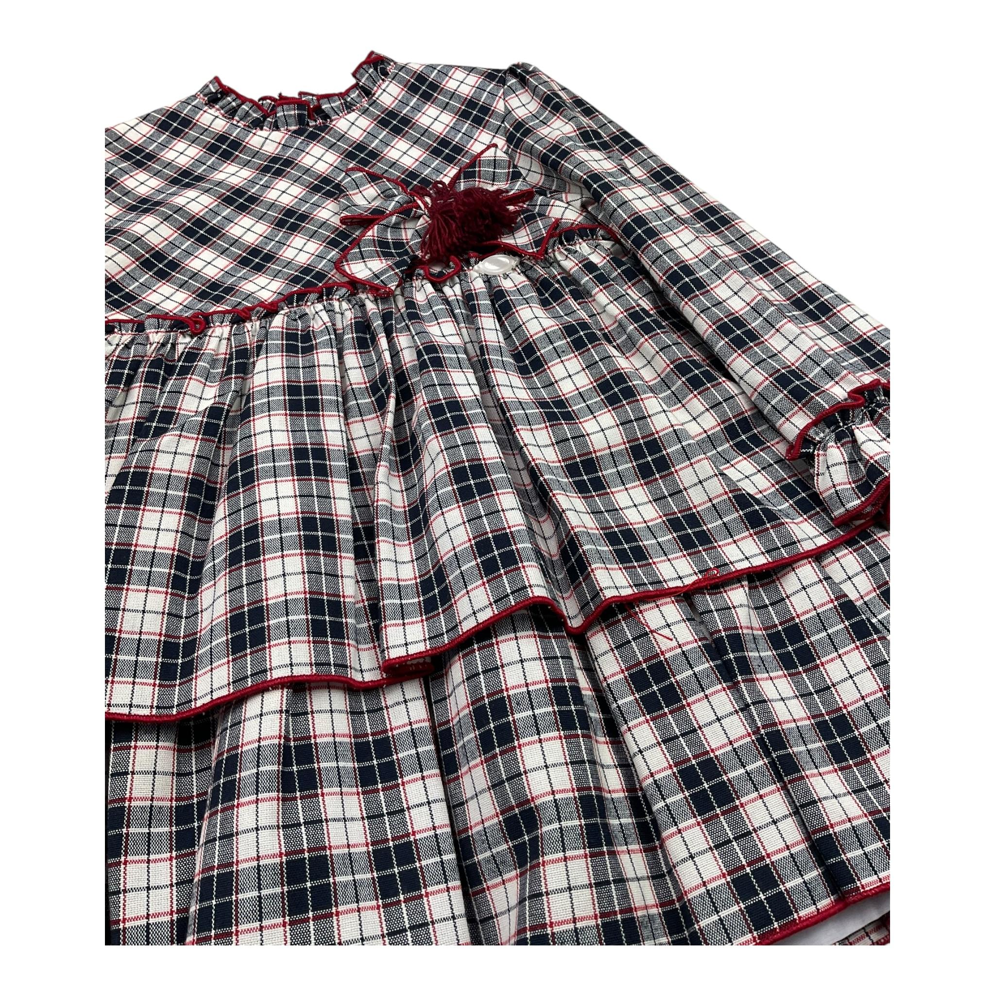 MIRANDA abito tinta unita con fantasia a quadri Bianco per Bambina 360233 BIANCO MIRANDA 