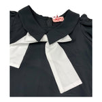 Vivetta Abito Mezza Manica Tinta Unita con Fiocco per Bambina VE255648N NERO VIVETTA 