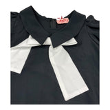 Vivetta Abito Mezza Manica Tinta Unita con Fiocco per Bambina VE255648N NERO VIVETTA 