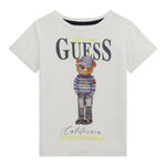 Guess T-Shirt Girocollo Tinta Unita con Stampa per Bambino N5RI20K8HM4XXX BIANCO GUESS 