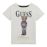 Guess T-Shirt Girocollo Tinta Unita con Stampa per Bambino N5RI20K8HM4XXX BIANCO GUESS 