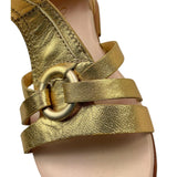 Chloe' Sandali Tinta Unita con Strappi per Neonata C09032 ORO CHLOE' 