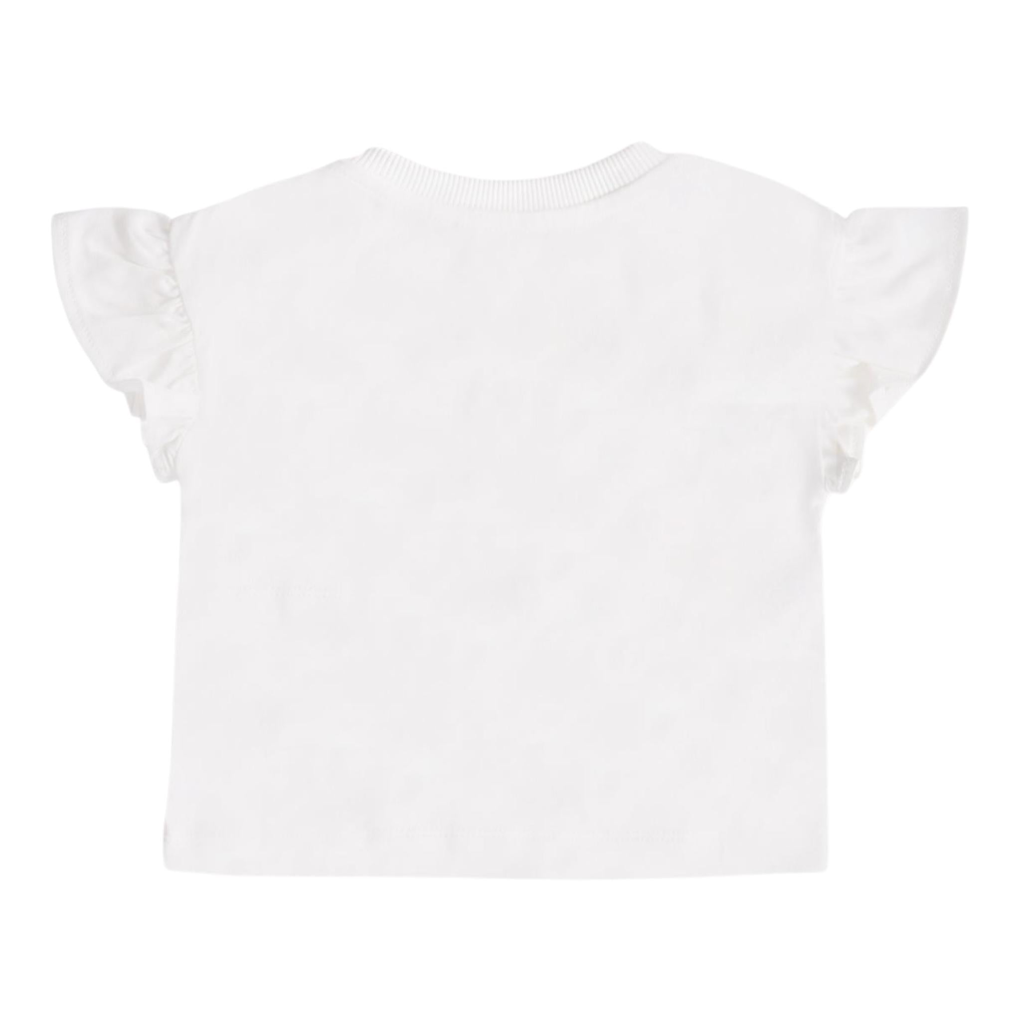 Moschino T-Shirt Girocollo Tinta Unita con Stampa Orso per Neonata MDM03 BIANCO MOSCHINO 