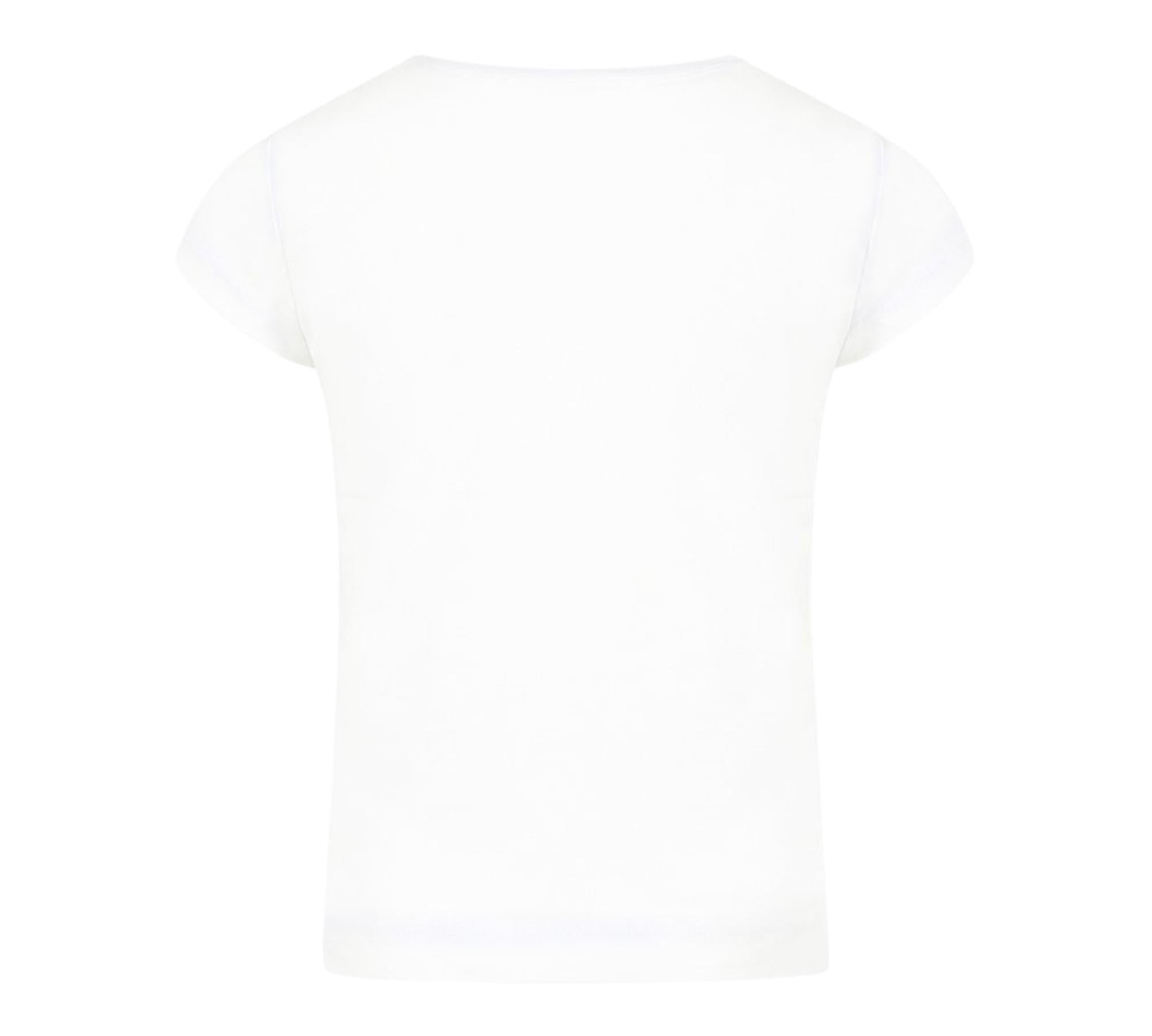 Monnalisa T-Shirt Girocollo Tinta Unita con Stampa per Bambina 19E603 BIANCO MONNALISA 