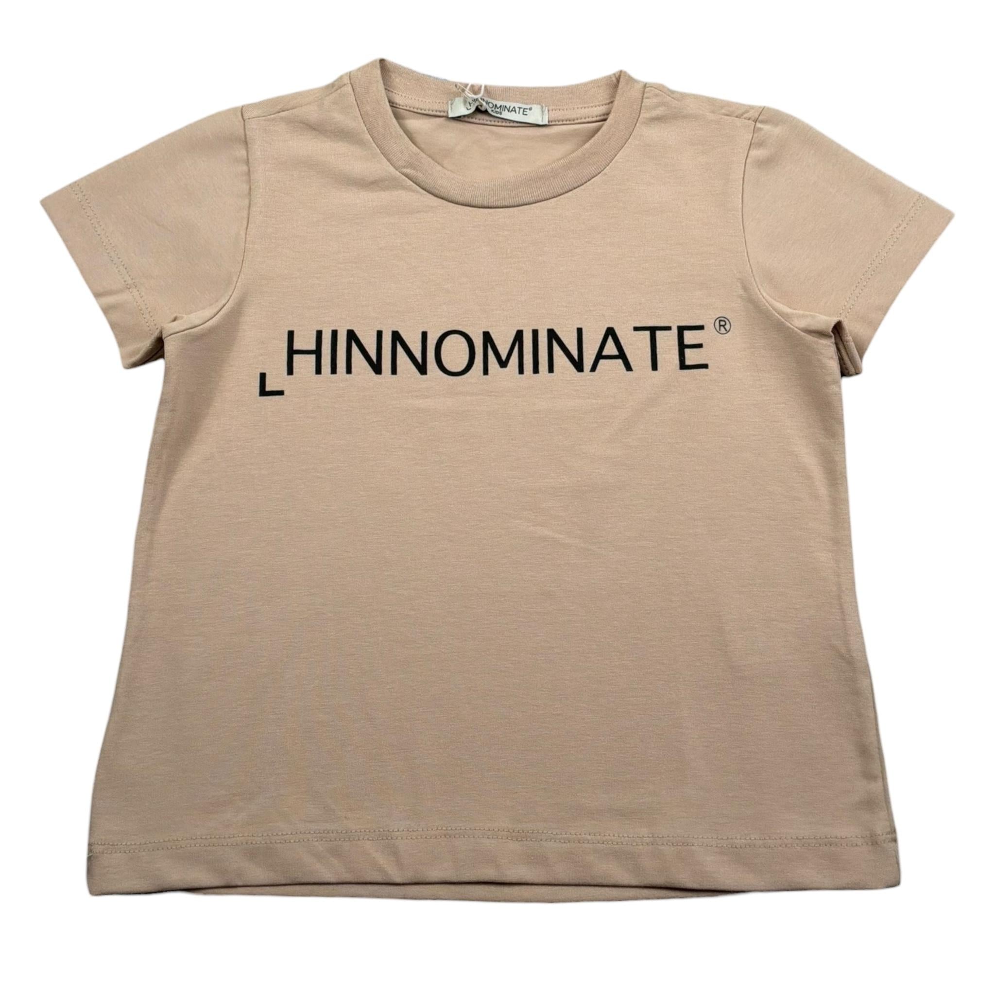 Hinnominate T-Shirt Girocollo Tinta Unita con Stampa per Bambina 3642M00032 BEIGE HINNOMINATE 
