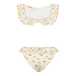 Mefui Costume 2 Pezzi Fascia-Slip Tinta Unita con Fantasia per Bambina MJ250201X08 PANNA MEFUI 