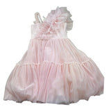 Monnalisa Abito Tinta Unita con Tulle per Bambina 719903 ROSA MONNALISA 