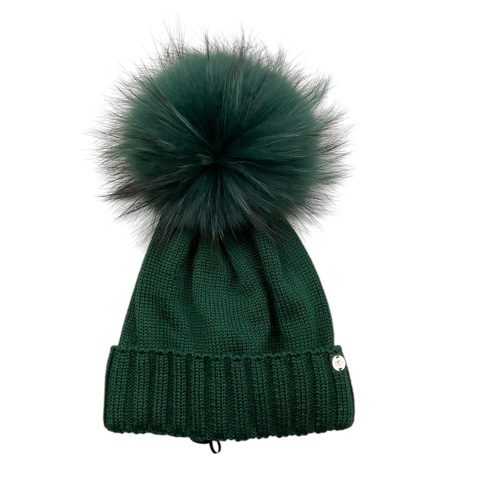 GIO HIGUAMY cappello tinta unita con pon pon Verde per Bambino CT3443A VERDE GIO HIGUAMY 