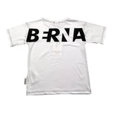 Berna T-Shirt Girocollo Tinta Unita Con Stampa In Contrasto Bianco Per Bambino