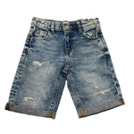 Guess Bermuda In Denim Tinta Unita con Girovita Regolabile per Bambino N5GD00D41E0X AZZURRO GUESS 