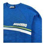 Moschino Felpa Chiusa Girocollo Tinta Unita con Logo per Bambino HUF09M BLU MOSCHINO 