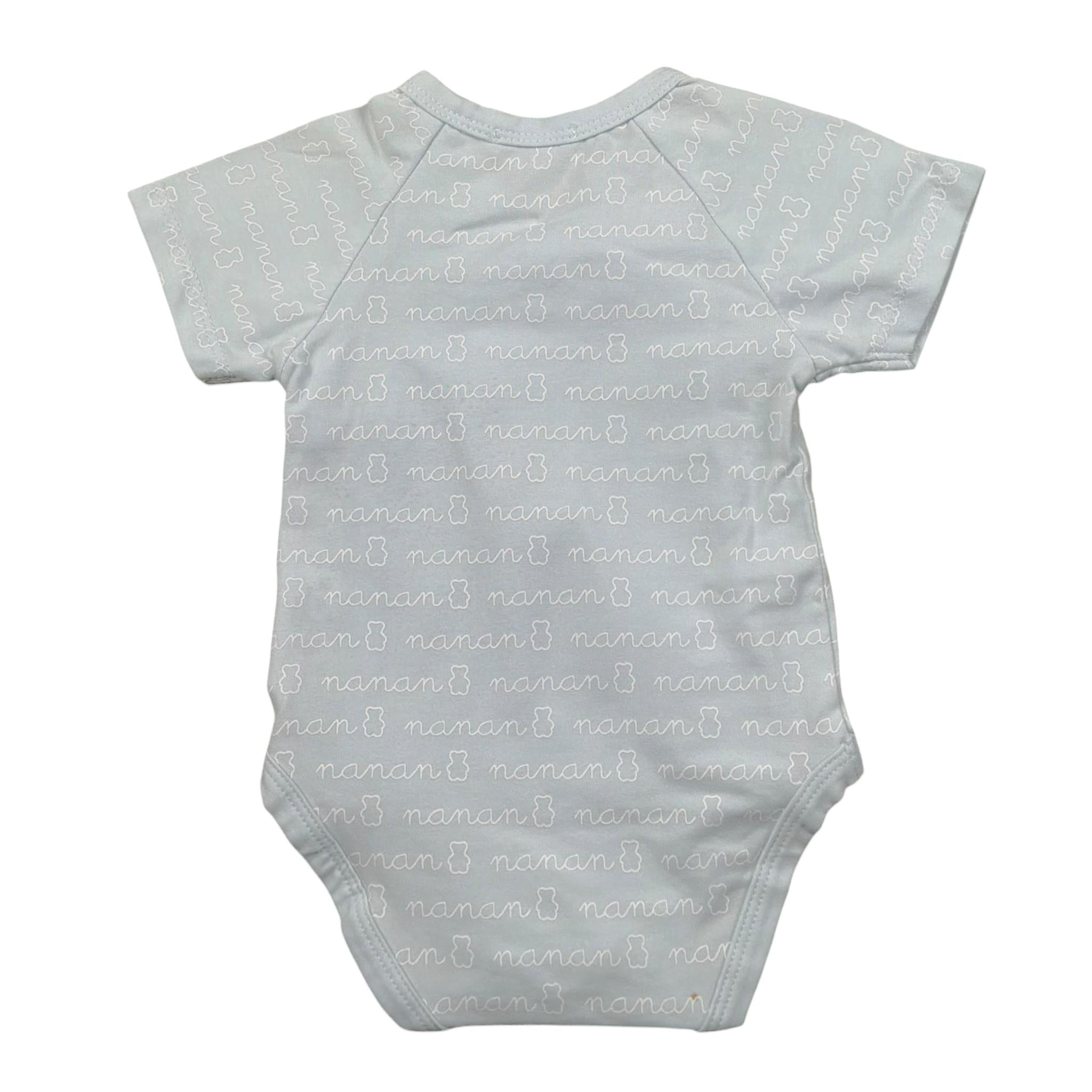 Nanan Body tinta unita con Stampa Azzurro per Neonato INFB0903A AZZURRO NANAN 