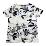 Boss T-Shirt Girocollo Tinta Unita con Fantasia per Bambino S00669 BIANCO BOSS 